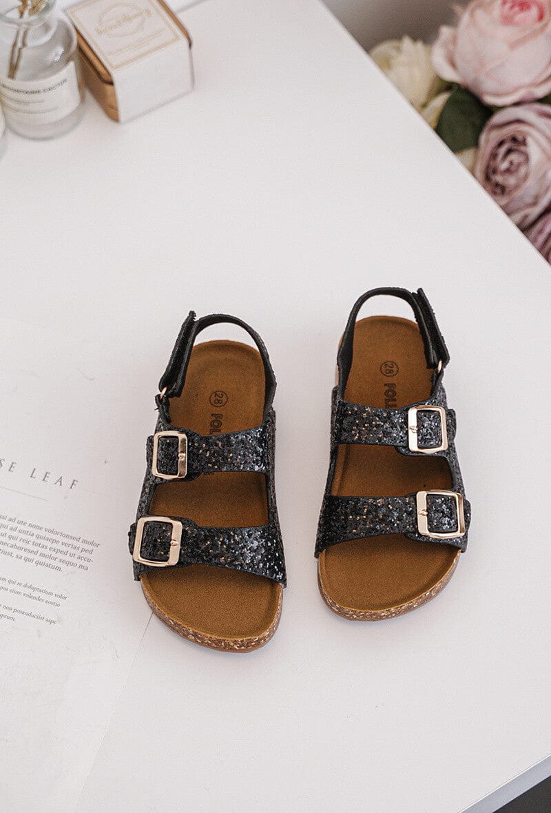 Sandale noires pailleté enfant