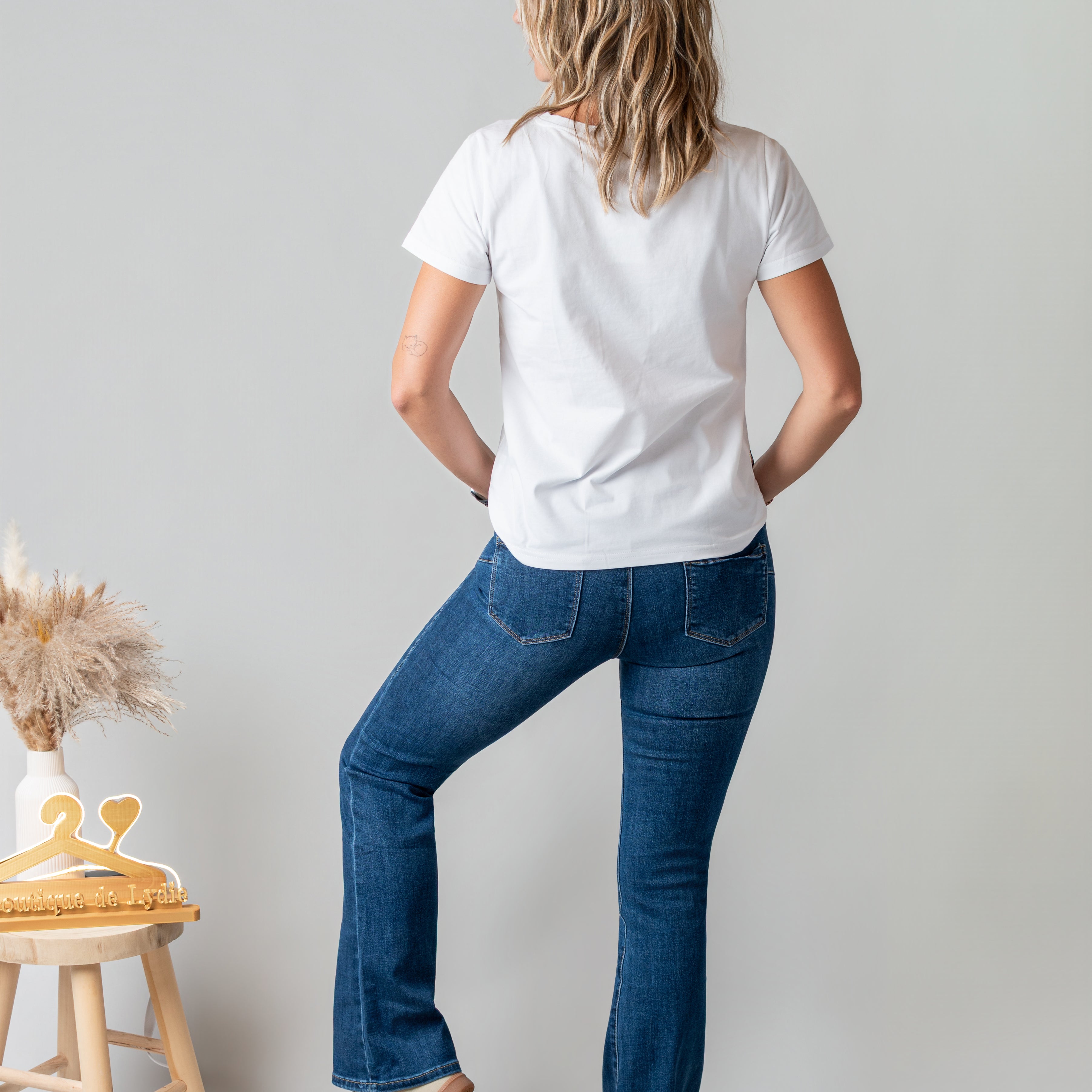 T-shirt blanc brodé doré Bichette