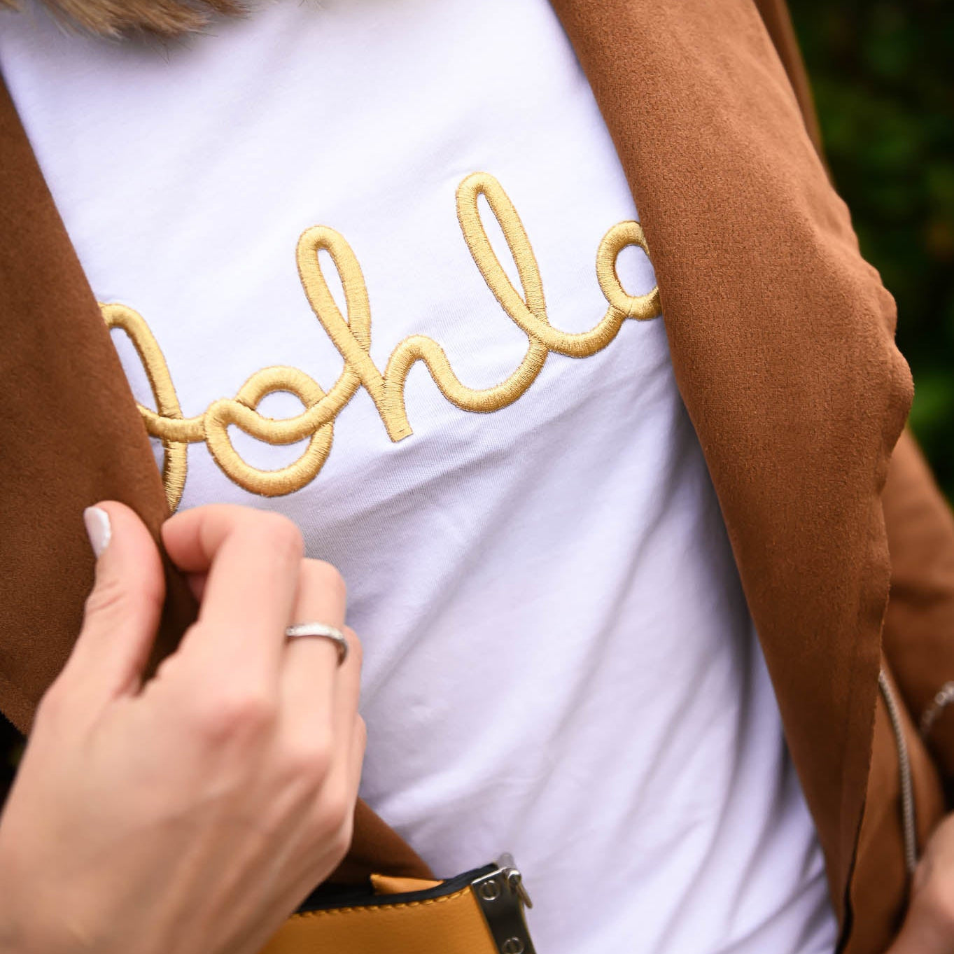 T-shirt Oohlala Blanc brodé doré - La Boutique de Lydie S/M