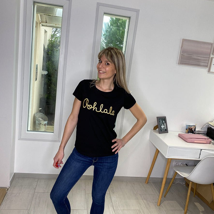 T-shirt Oohlala noir - La Boutique de Lydie S/M