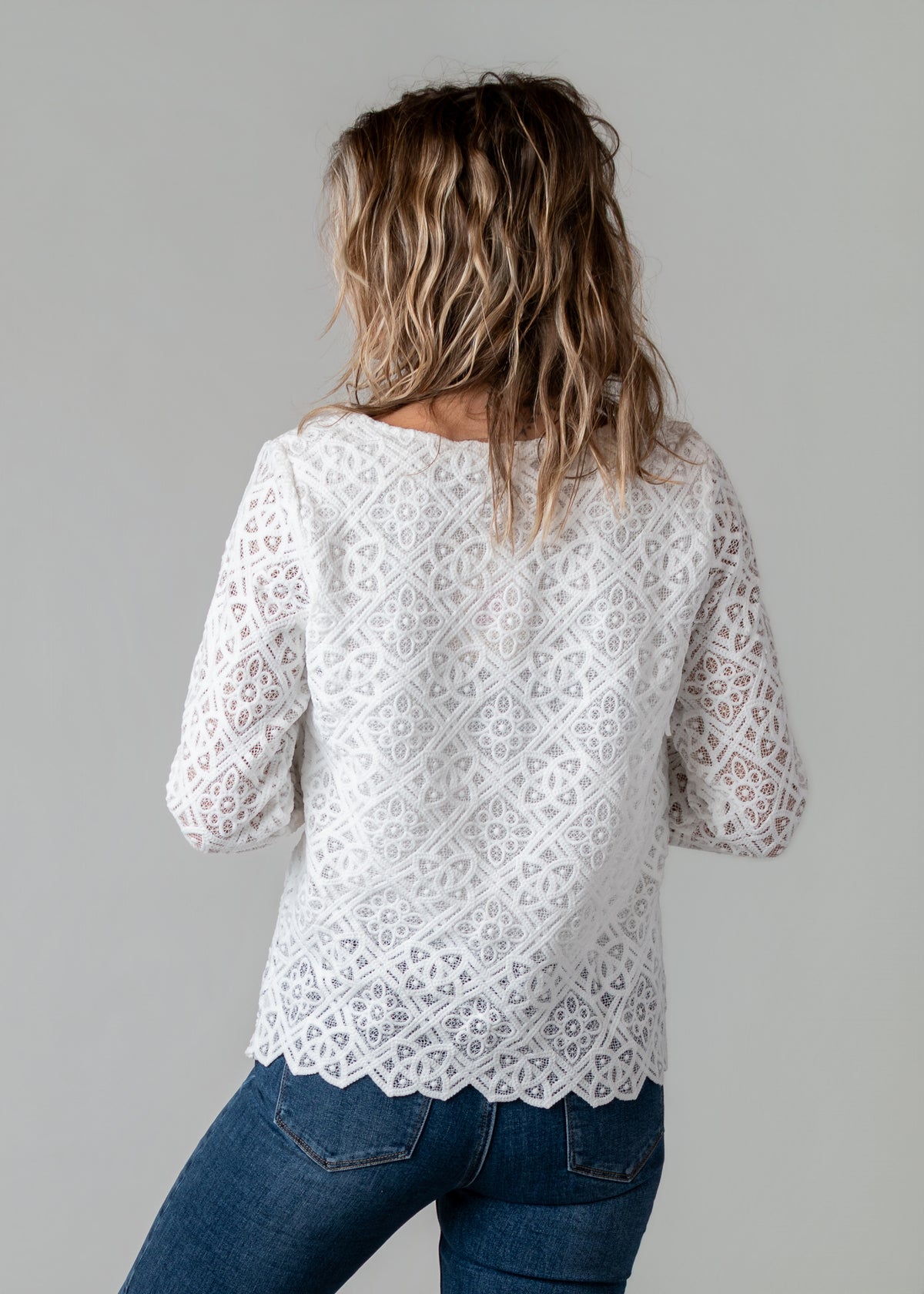 Top blanc dentelle doublé