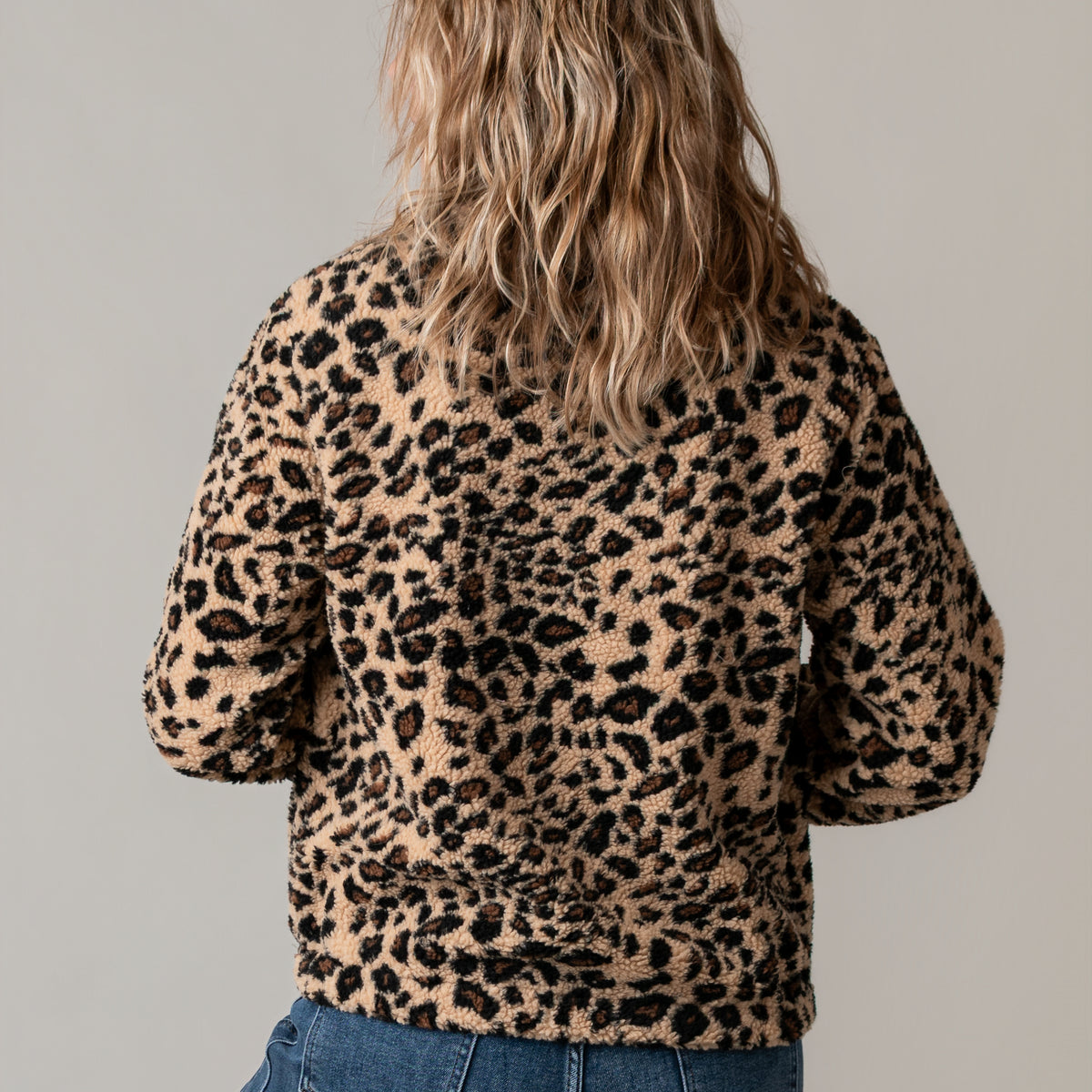 Veste zippée moumoute léopard