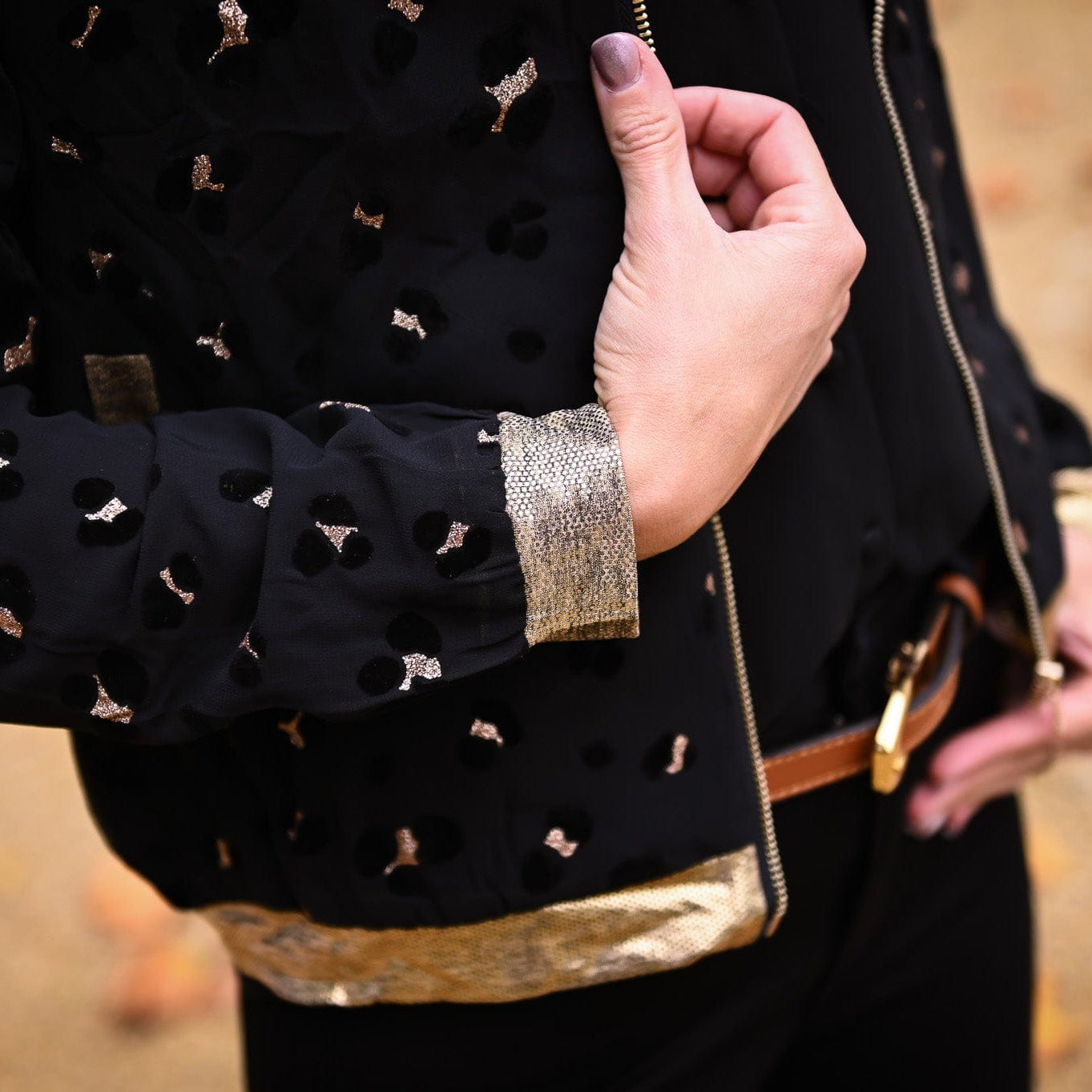 Bombers noir motifs léopard