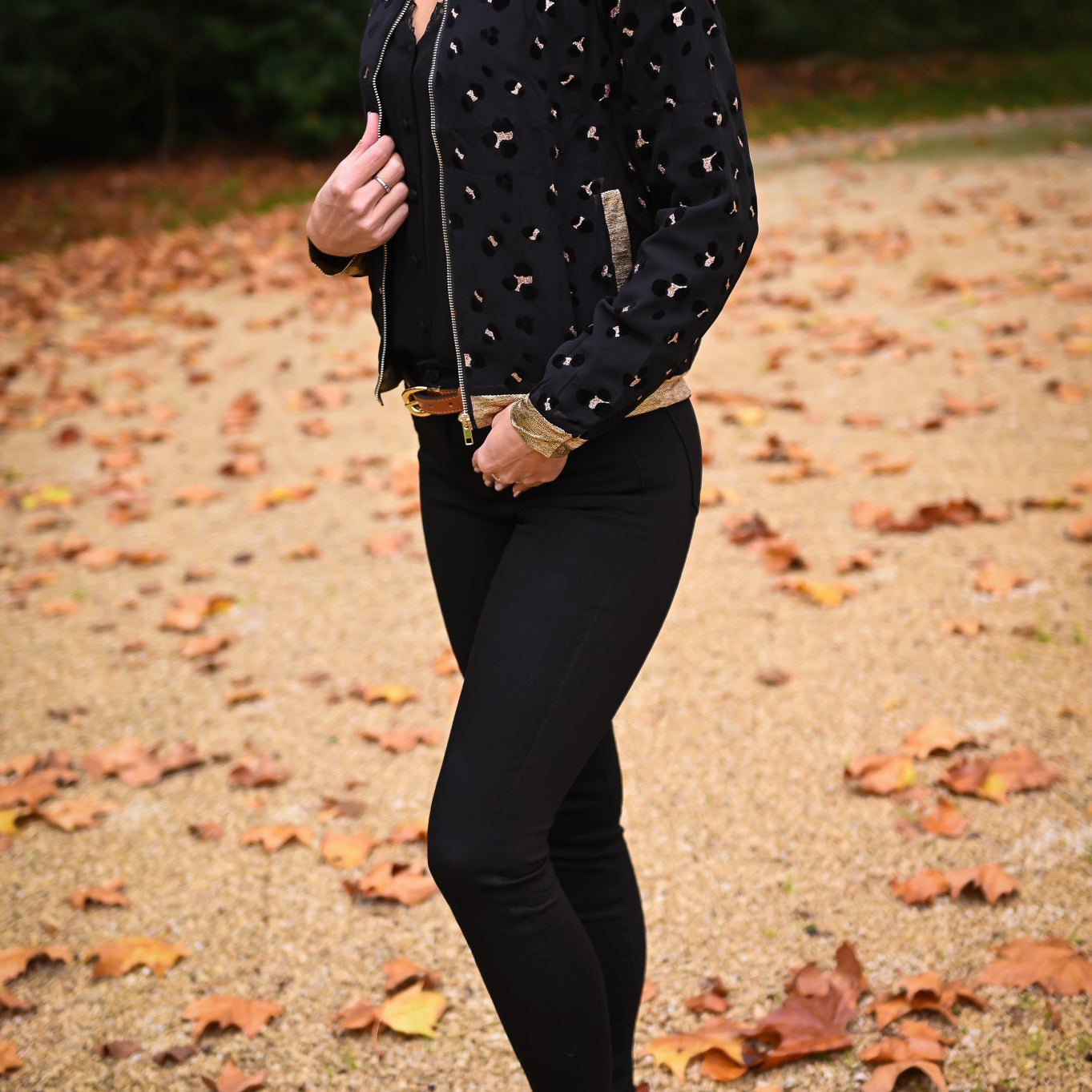 Bombers noir motifs léopard