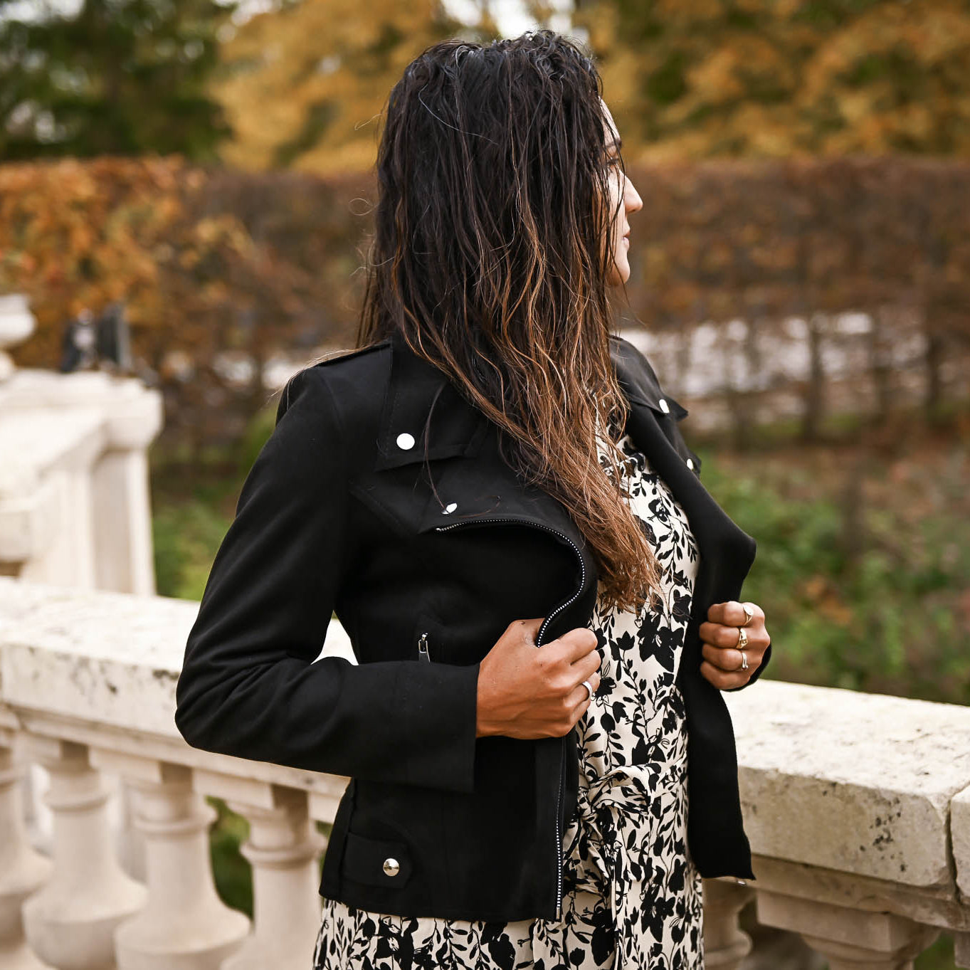 Perfecto en Suédine noir femme