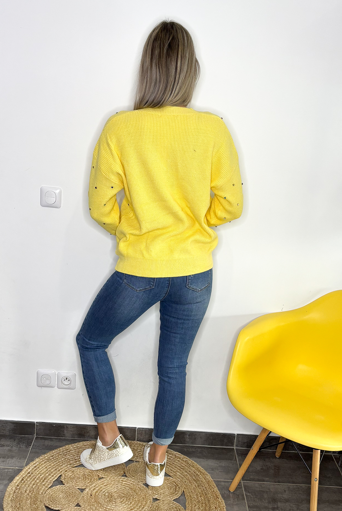 pull jaune pastel femme