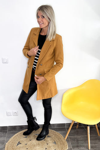 Manteau camel mi long la boutique de lydie