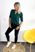 Charger l&#39;image dans la galerie, Chemise fluide vert canard uni la boutique de lydie
