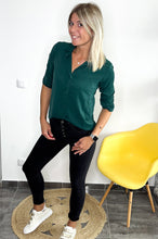 Charger l&#39;image dans la galerie, Chemise fluide vert canard uni la boutique de lydie
