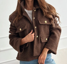 Veste courte oversize marron