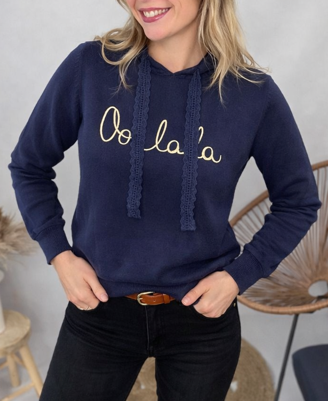 Pull Sweat à Capuche "Oohlala" – Marine la boutique de Lydie
