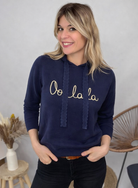Pull Sweat à Capuche "Oohlala" – Marine