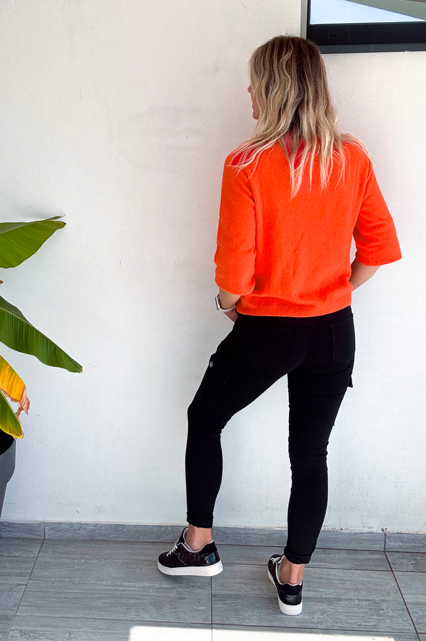 Skinny cargo noir femme 