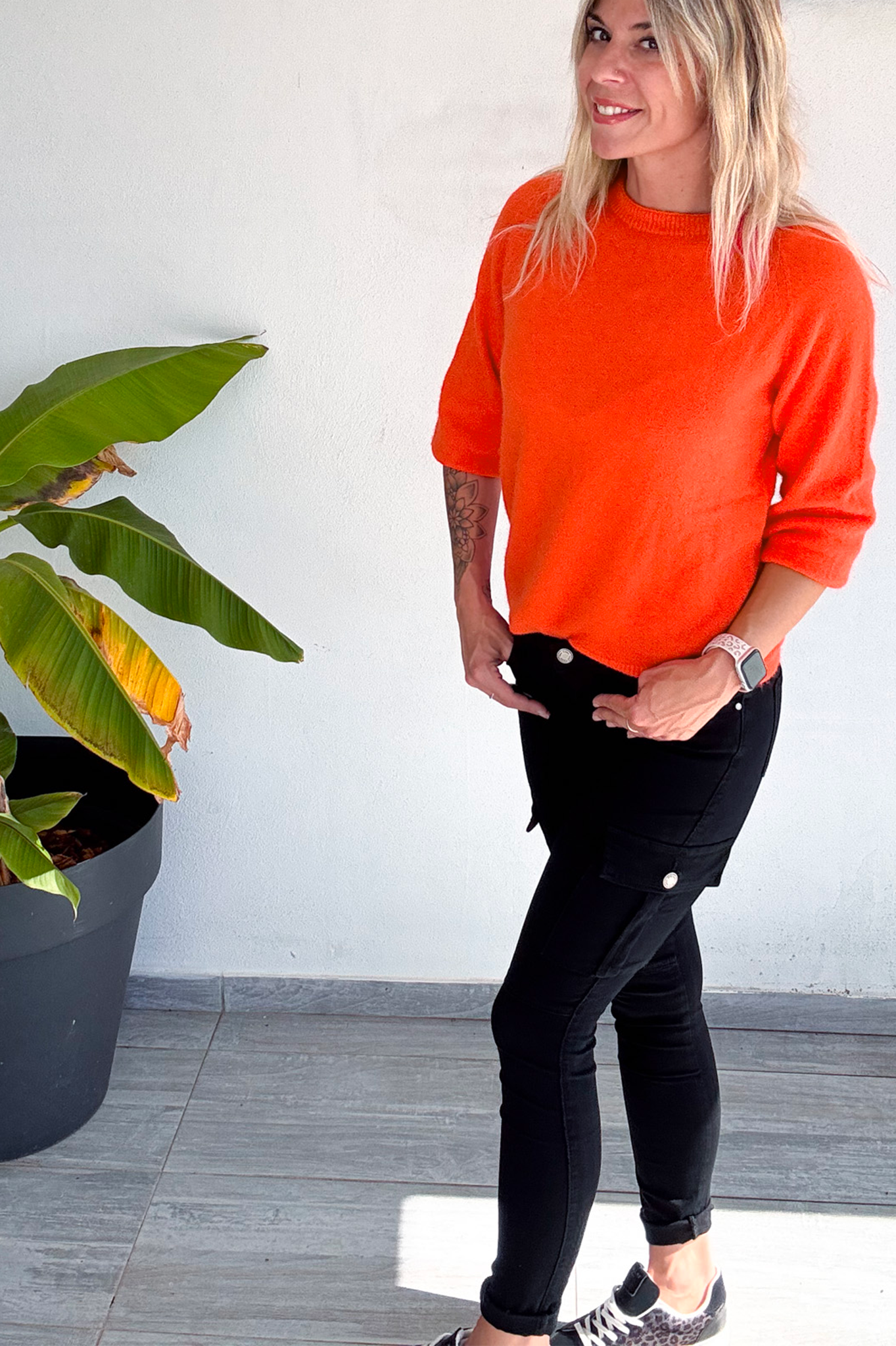 Skinny cargo noir femme 