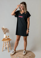 Robe courte t-shirt noire Iconic