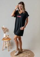 Robe courte t-shirt noire Iconic