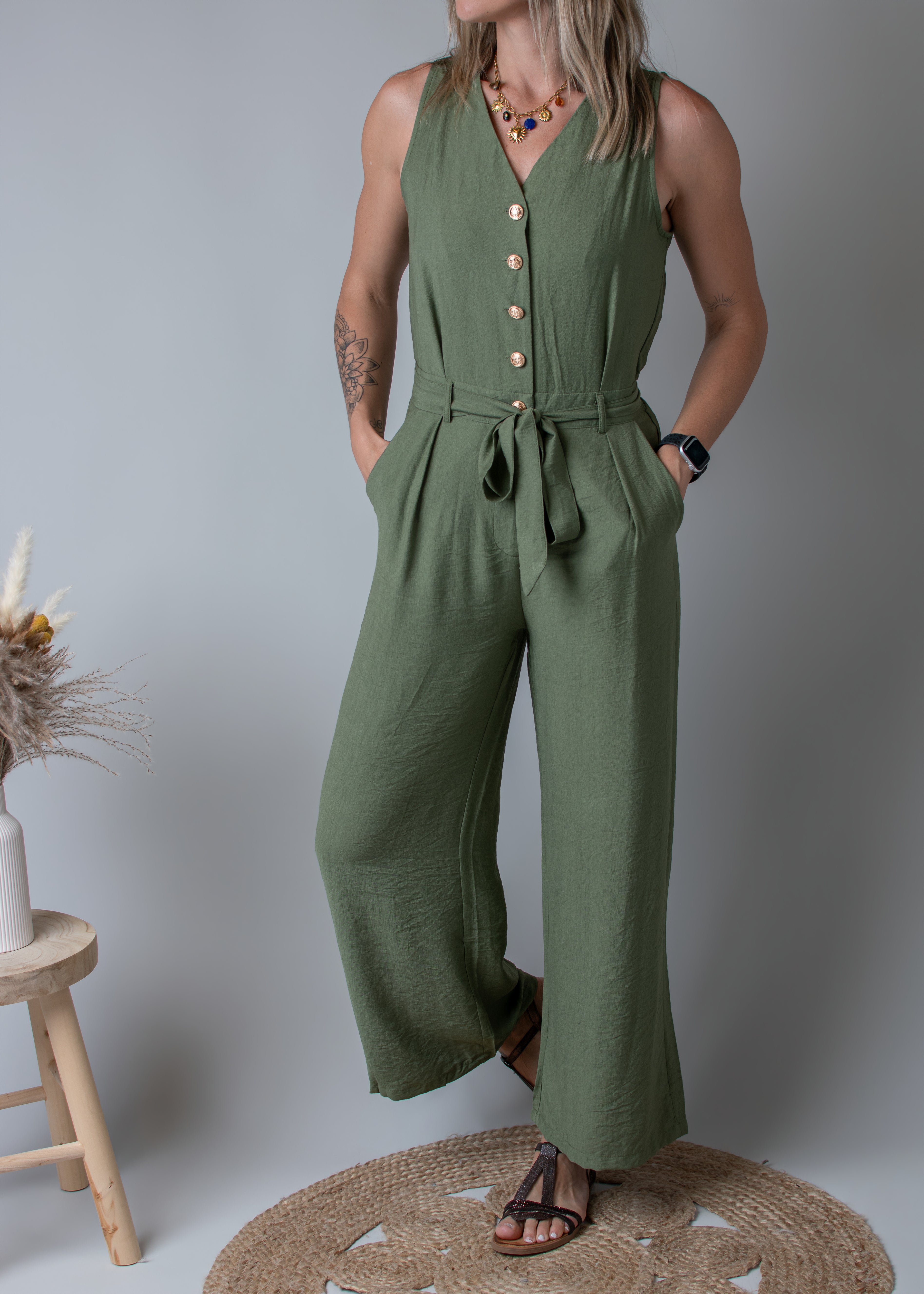 Combinaison Femme, pantalon kaki