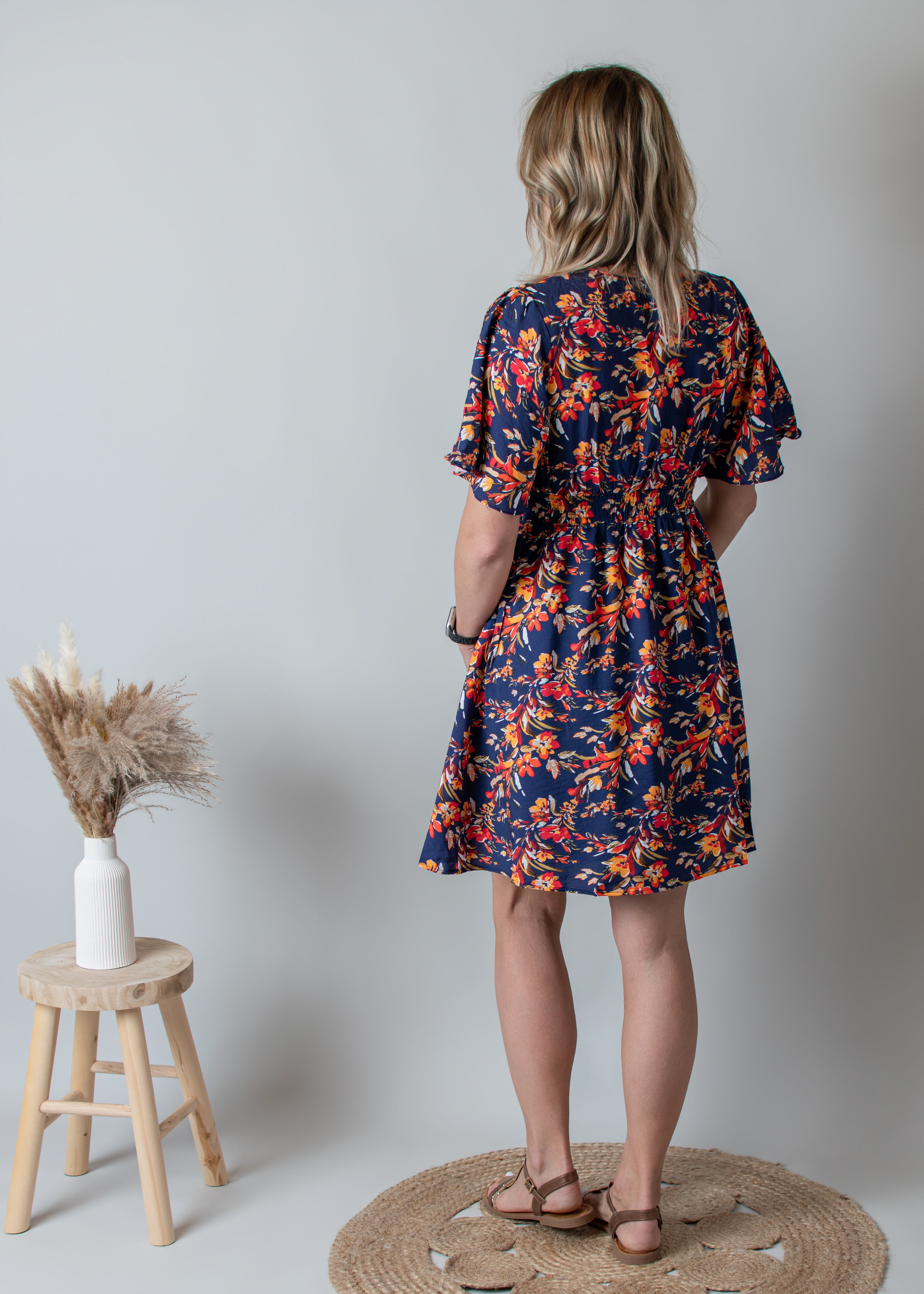  Robe Courte Fleurie marine 