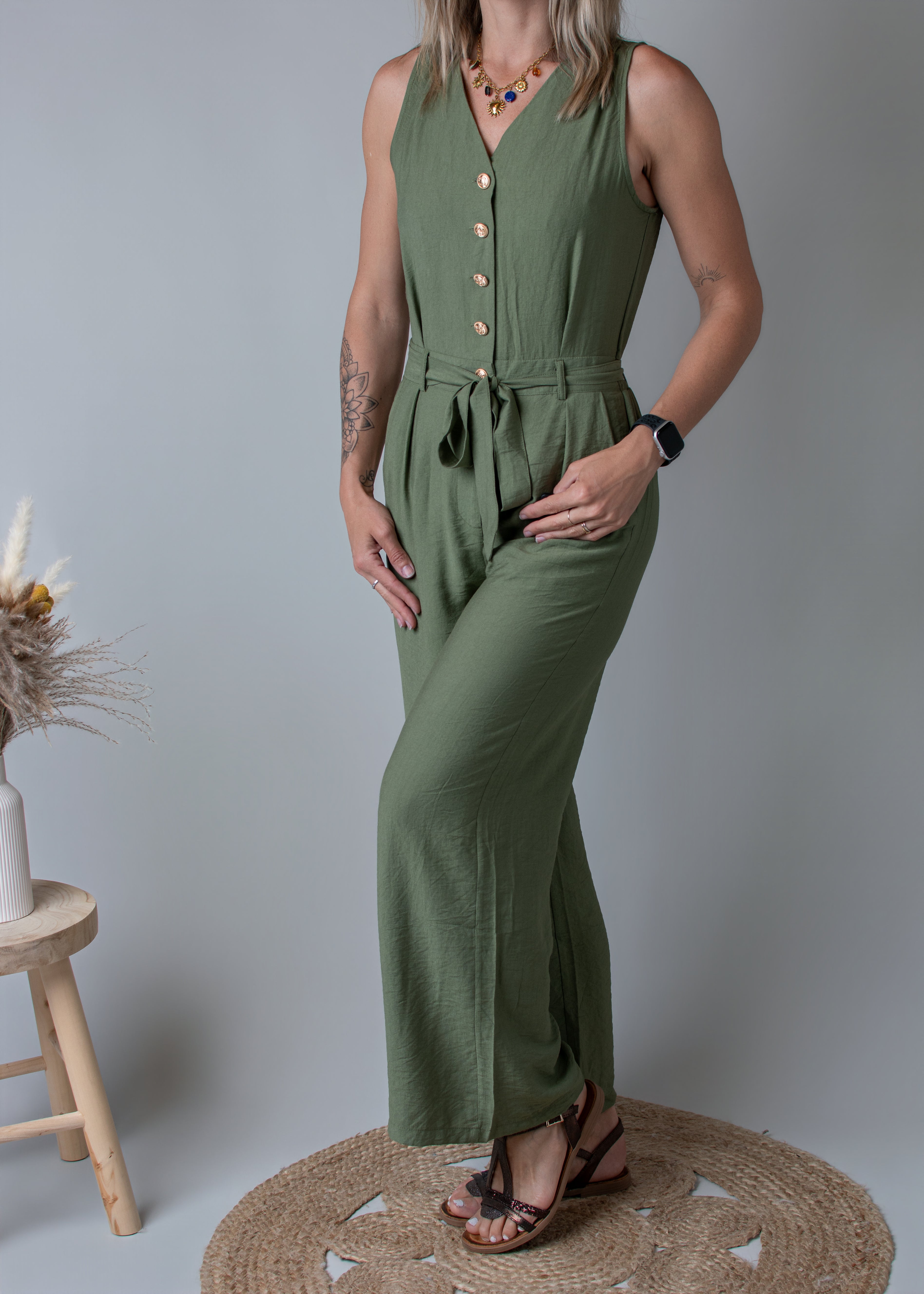 Combinaison Femme, pantalon kaki