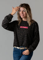 Sweat fin léopard chocolat Iconic la boutique de lydie 