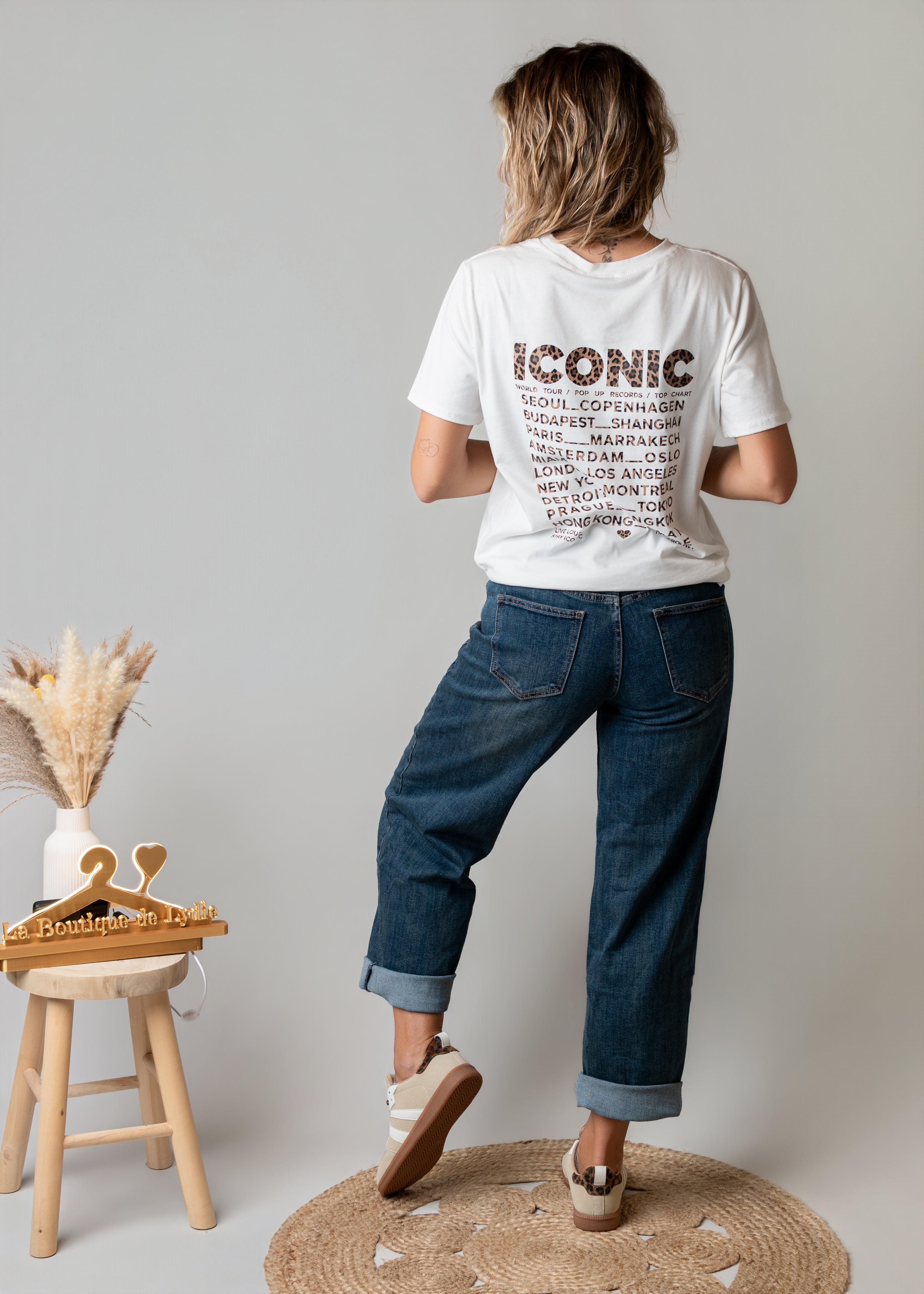 Jean barrel bleu médium délavé 