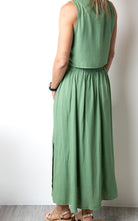 Ensemble Jupe Crop Top Vert Sauge