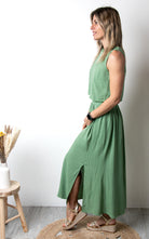 Ensemble Jupe &amp; Crop Top Vert Sauge