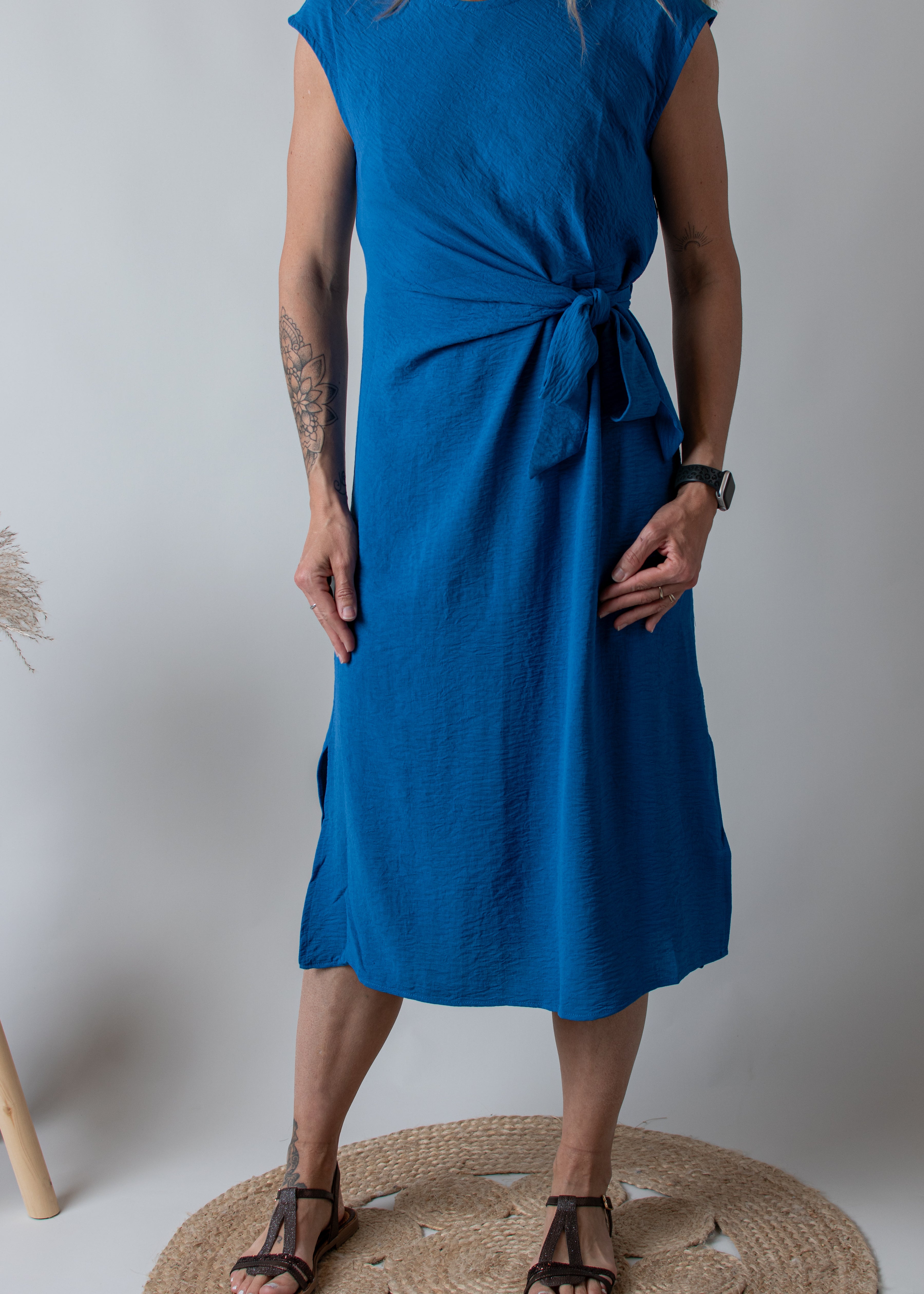 Robe Mi-Longue Bleu Électrique