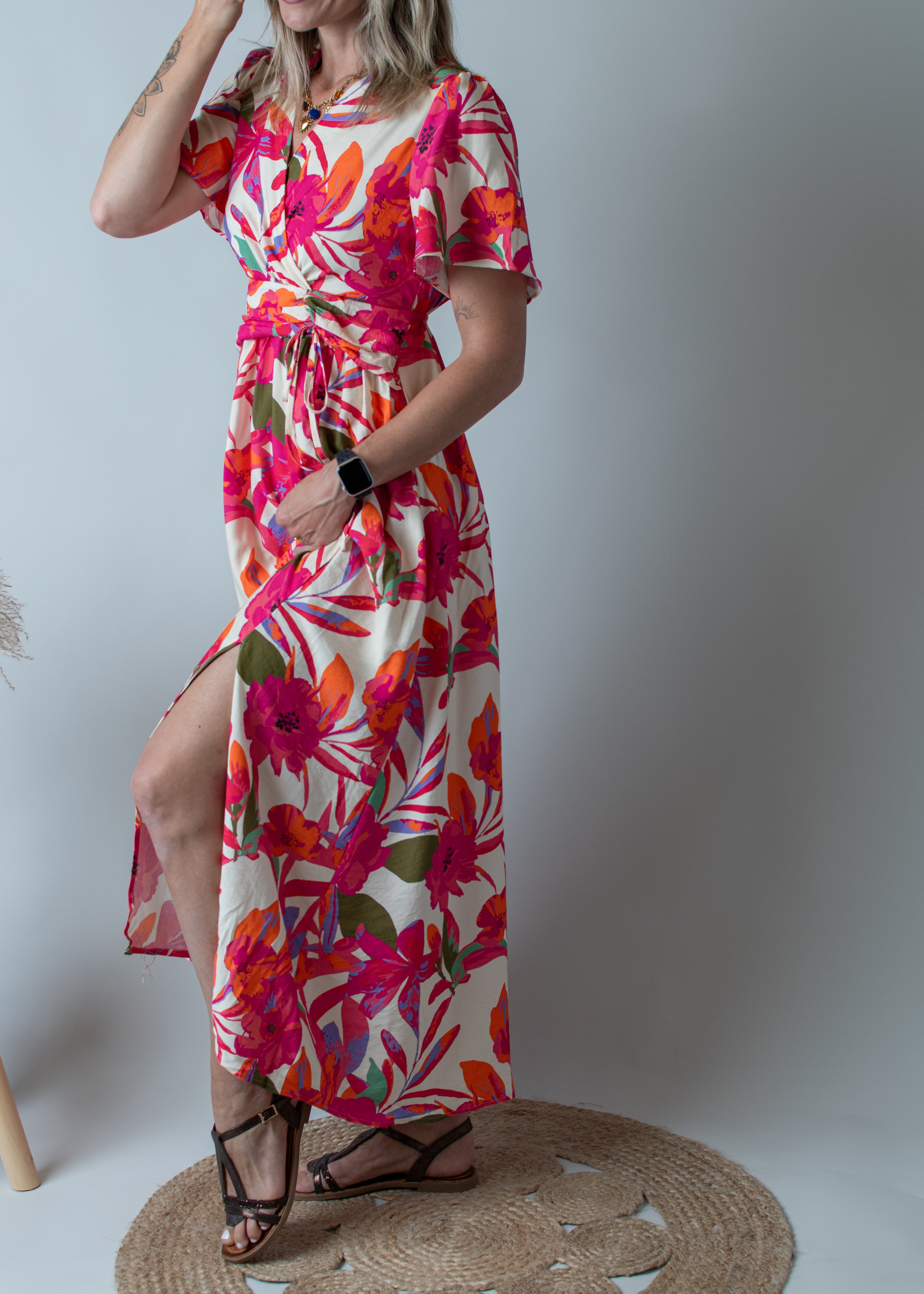 Robe Longue Fleurs Tropicale