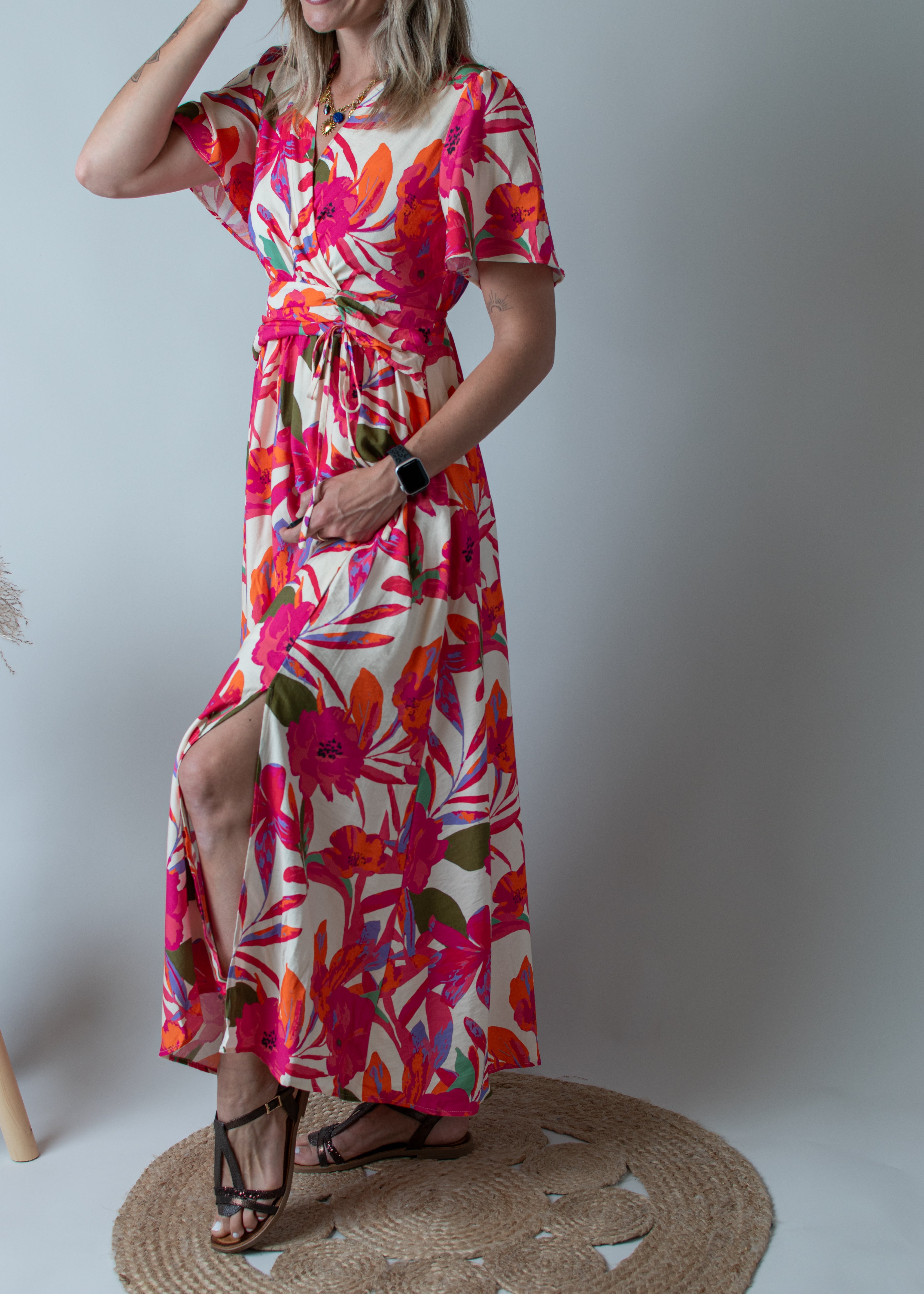 Robe Longue Fleurs Tropicale
