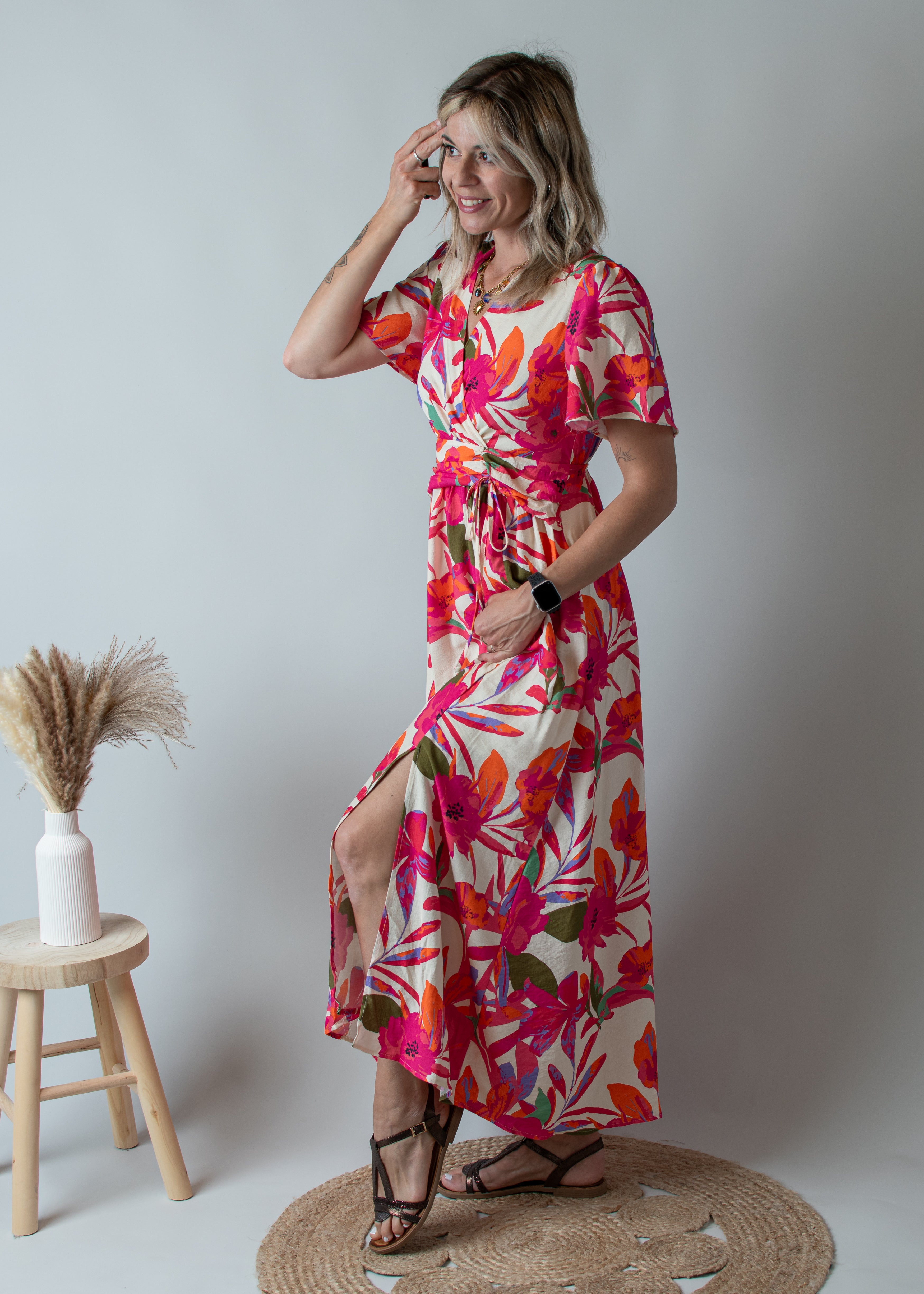 Robe Longue Fleurs Tropicales la boutique de lydie
