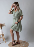 Robe Courte Vert Sauge la boutique de lydie