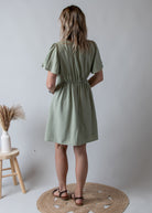 Robe Courte Vert Sauge l