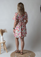Robe Courte Blanc Cassé Fleuri
