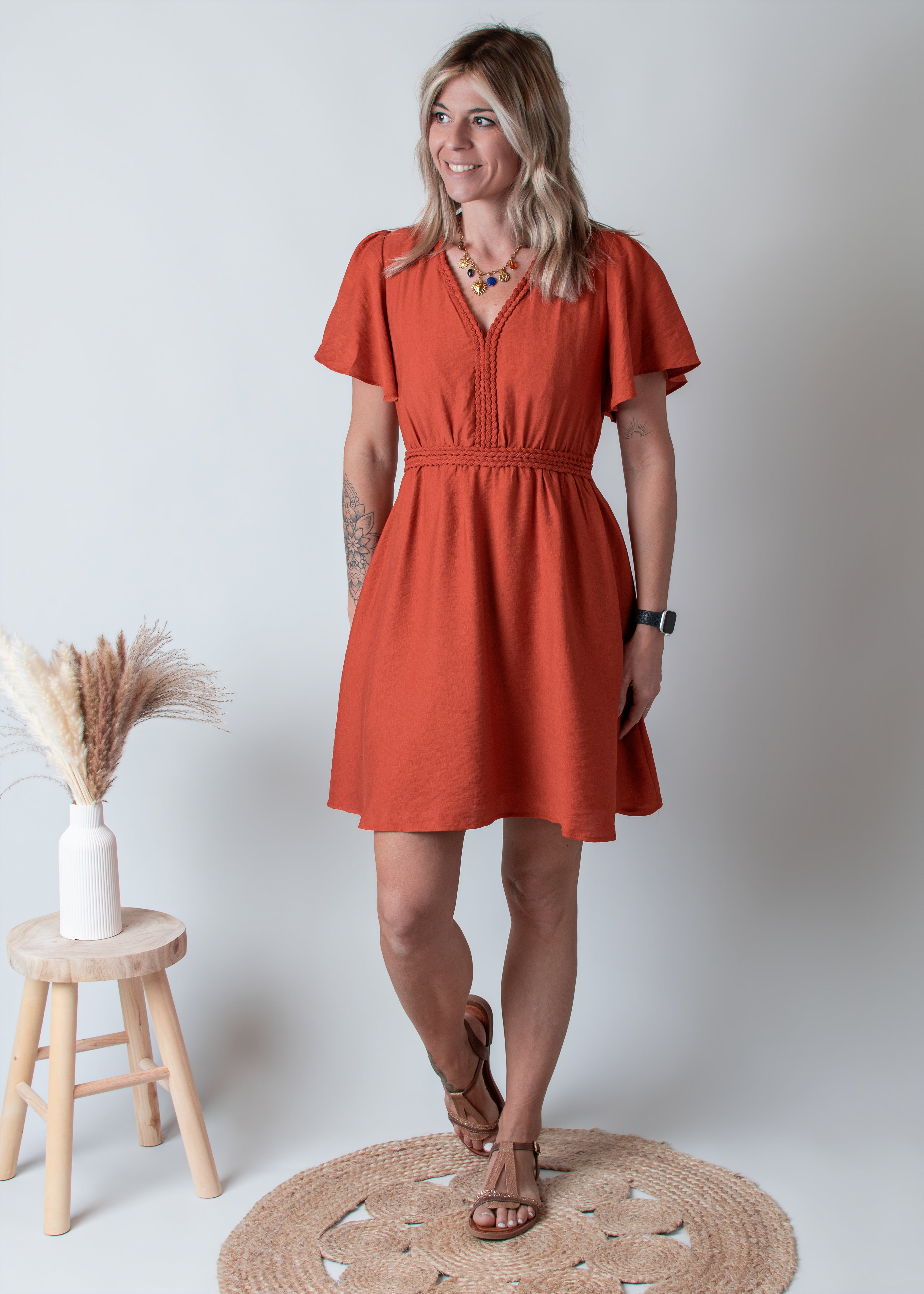 Robe Courte Terracotta 
