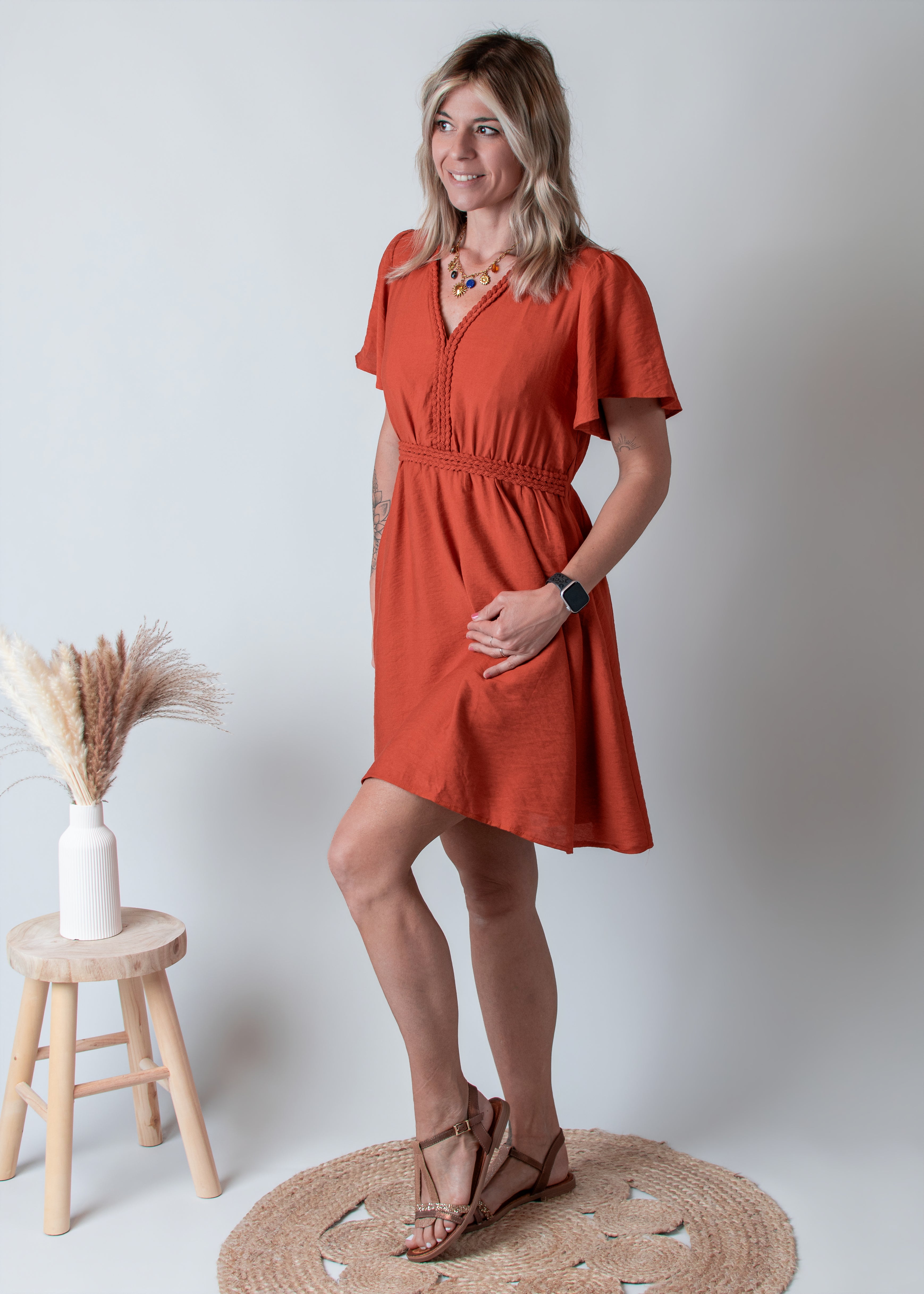 Robe Courte Terracotta 