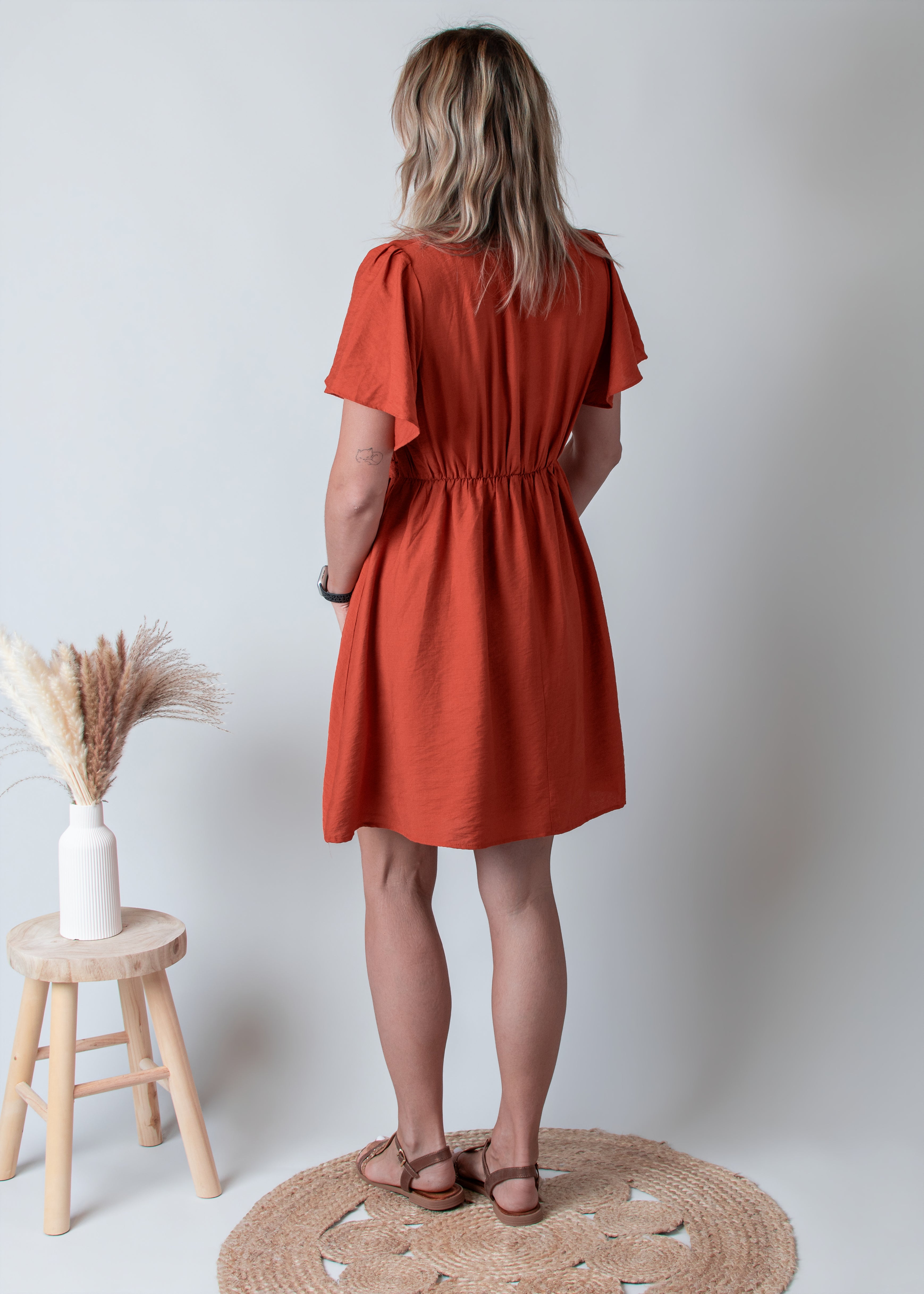 Robe Courte Terracotta 