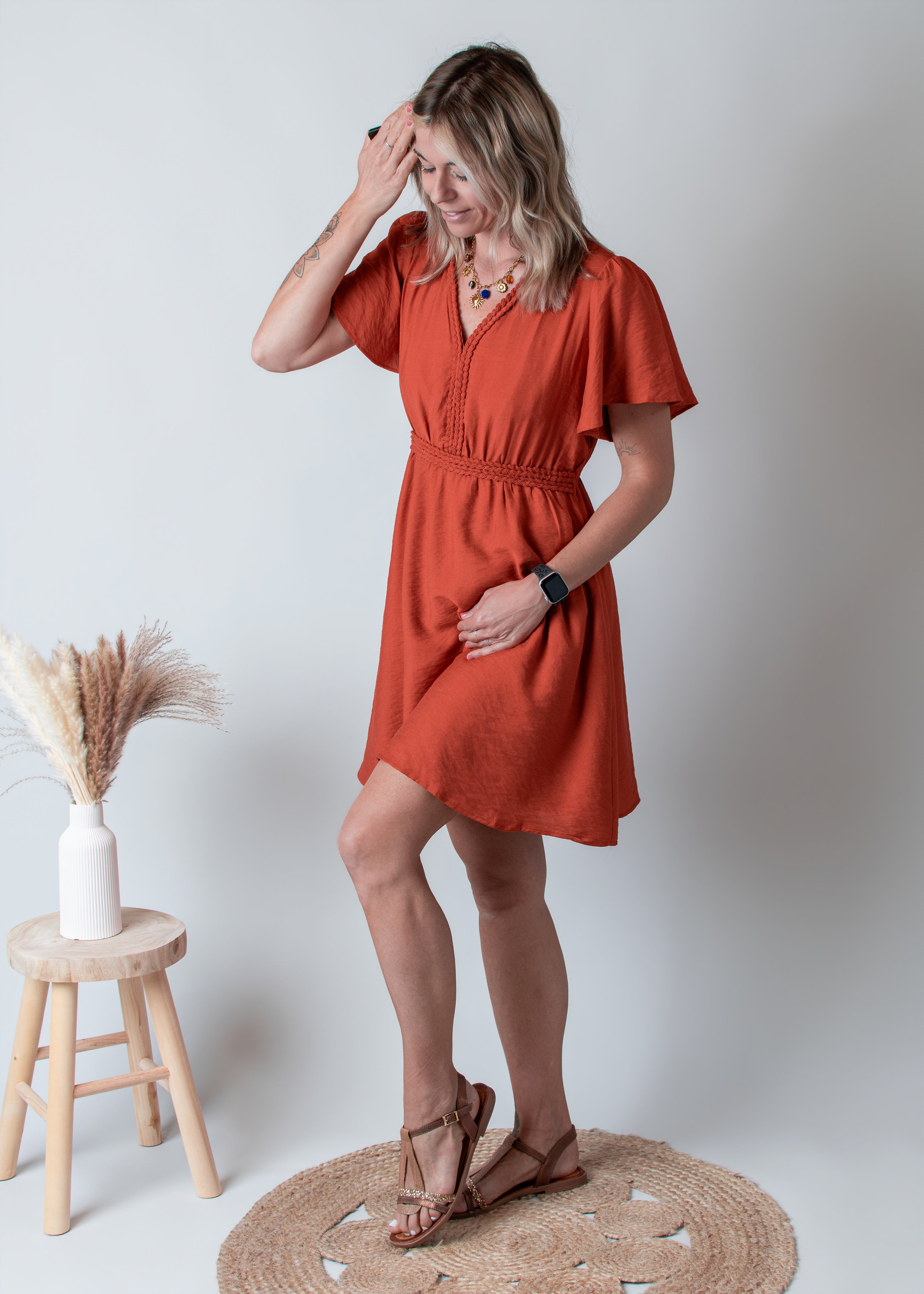 Robe Courte Terracotta 