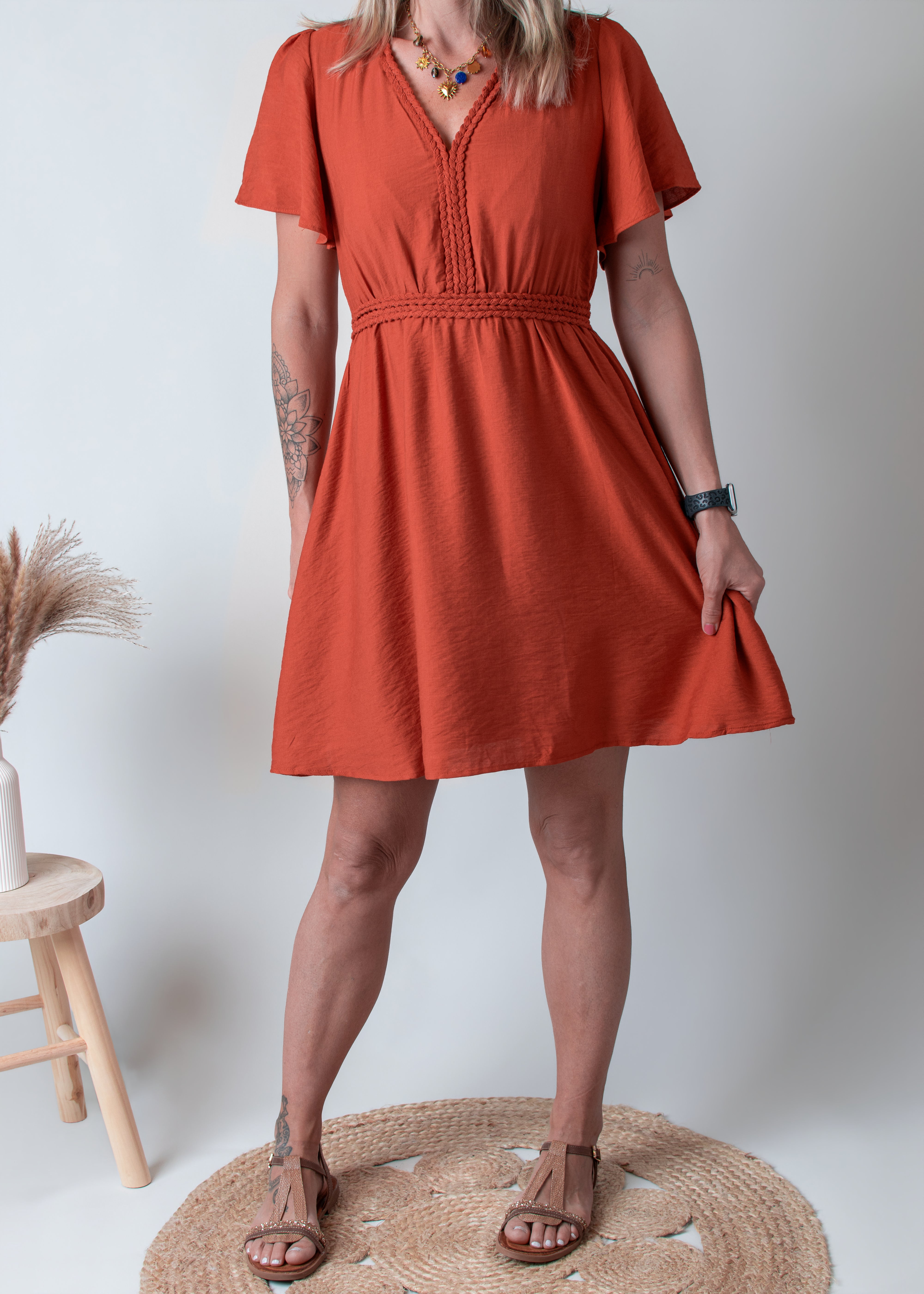 Robe Courte Terracotta 