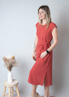 Robe Mi-Longue Terracotta Cintrée