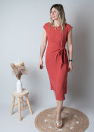 Robe Mi-Longue Terracotta Cintrée