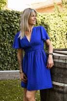 Robe courte bleu électrique 