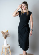 Robe Mi-Longue noire Cintrée