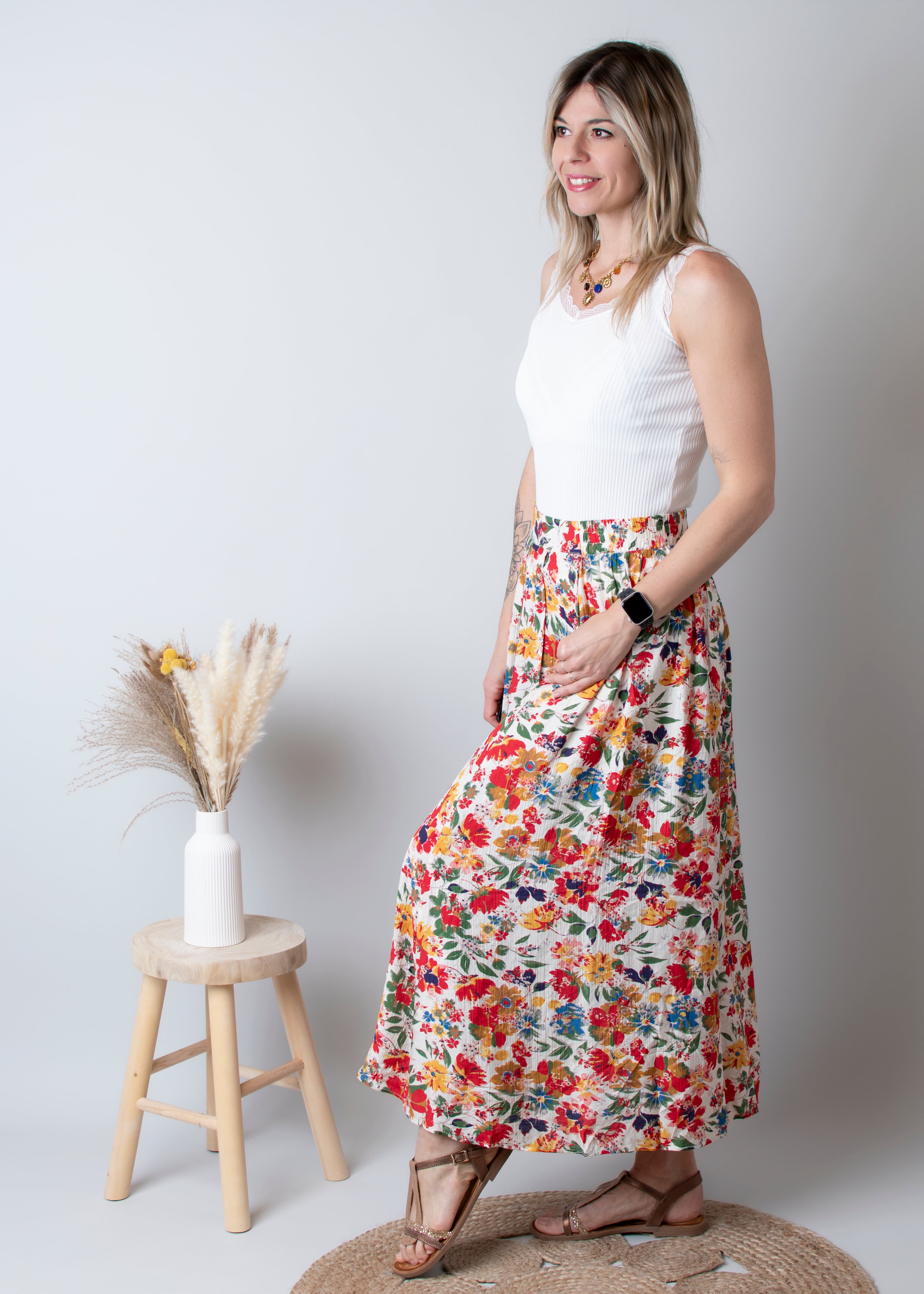 Jupe longue fleuri la boutique de lydie