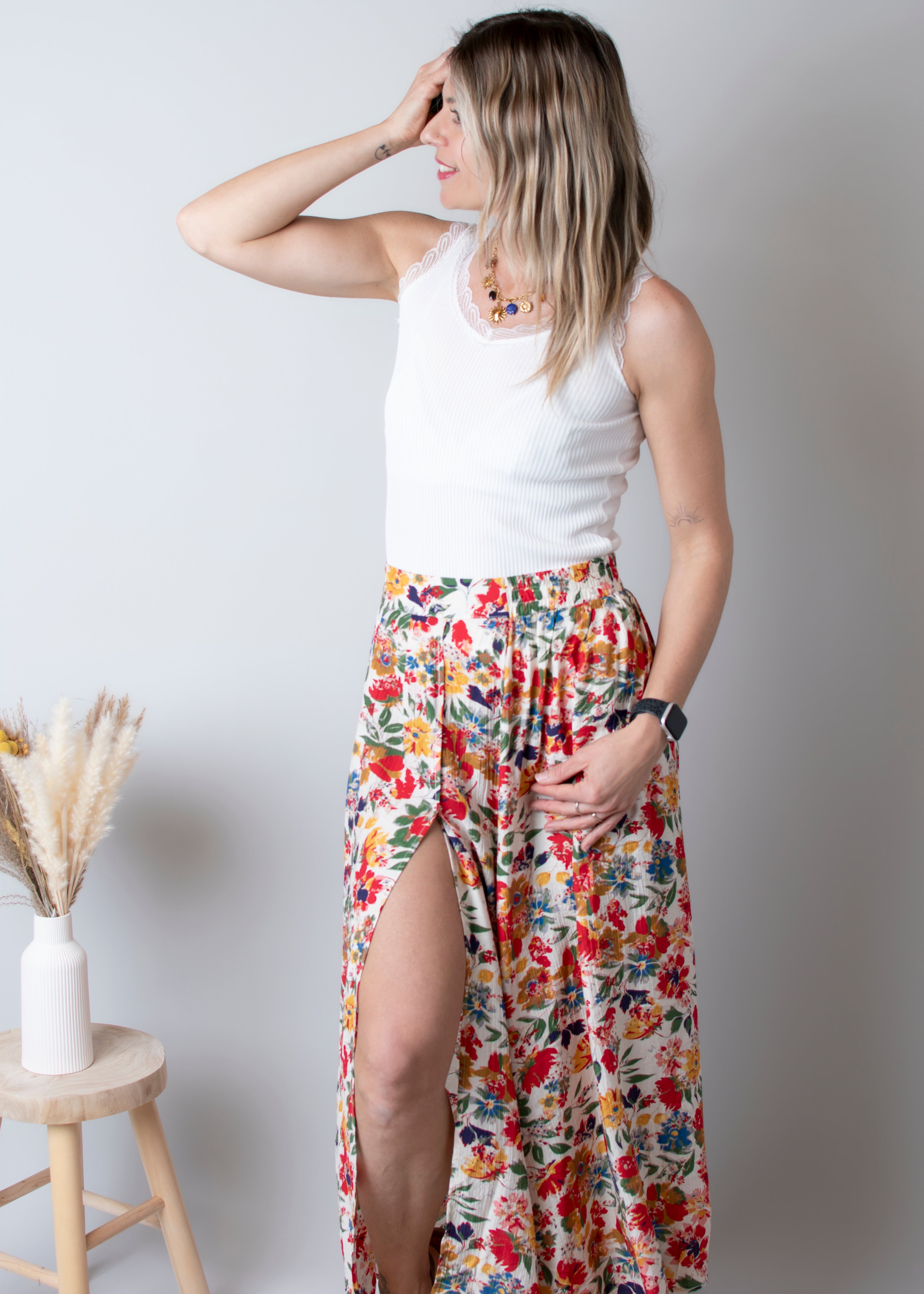 Jupe longue fleuri la boutique de lydie