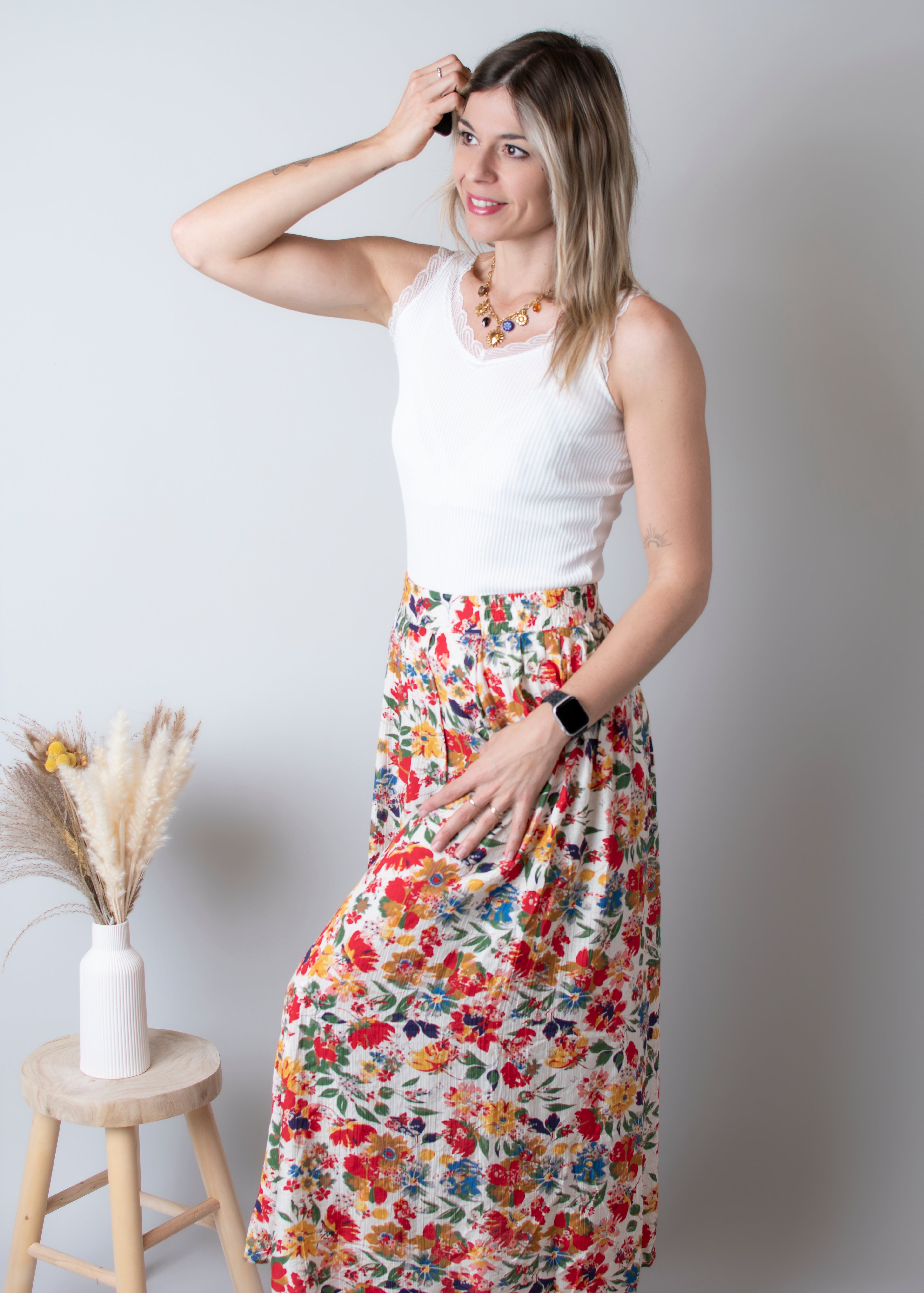 Jupe longue fleuri la boutique de lydie