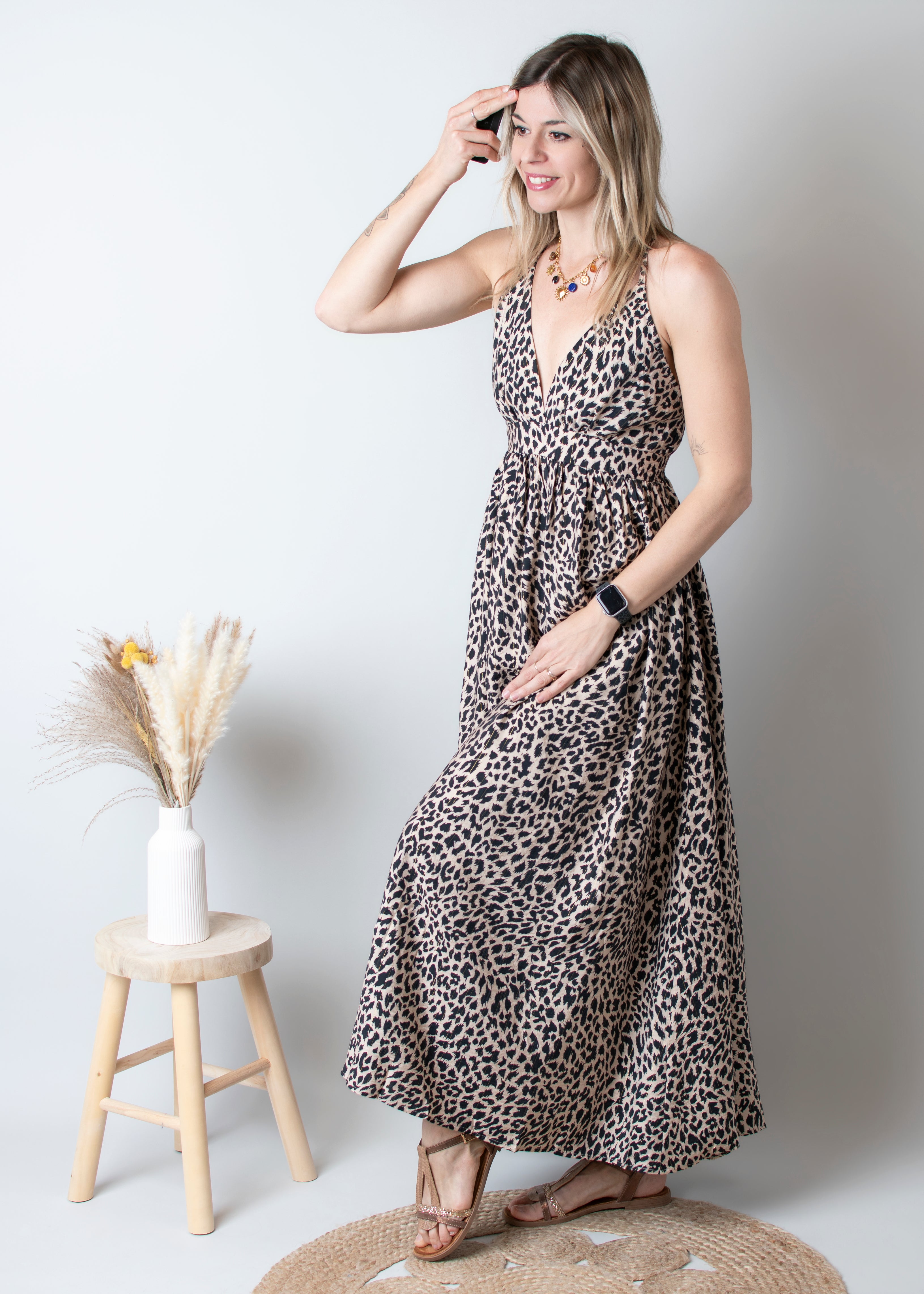 Robe longue Léopard 