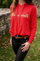 Sweat rouge à capuche la boutique de lydie