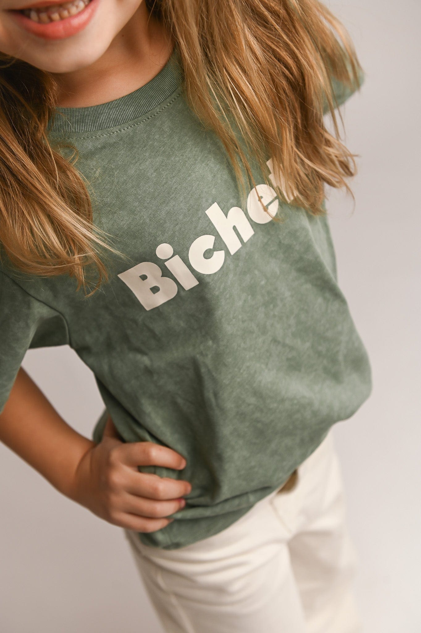 T-shirt kaki effet délavé la boutique de lydie