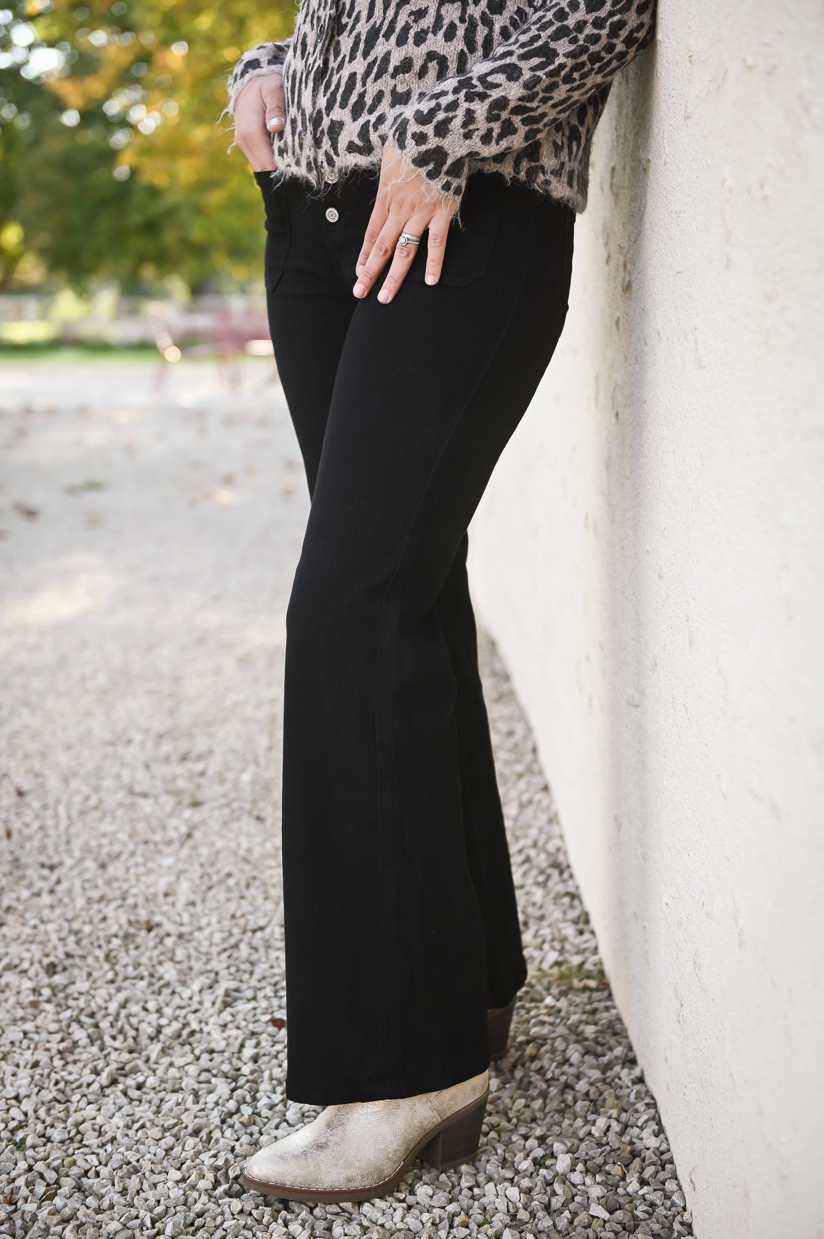 Jean flare noir évasé l